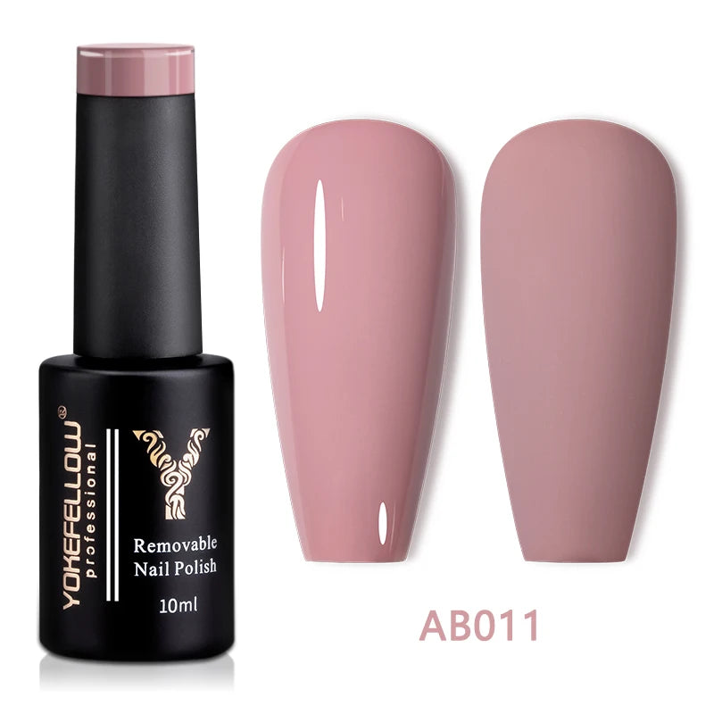 YOKEFELLOW 10ml Jelly Nude Gel Nail Polish High Quality Translucent Pink Nail Gel Varnish Soak Off UV Gel Polish Long Lasting