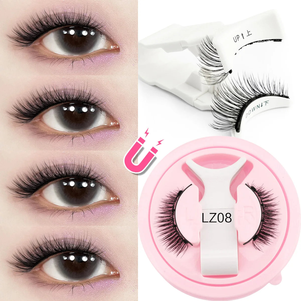 YSDO Magnetic Eyelashes Reusable Winged Magnetic 3D Mink lashes Long-Lasting No Glue Needed False Eyelashes with Tweezer Makeup
