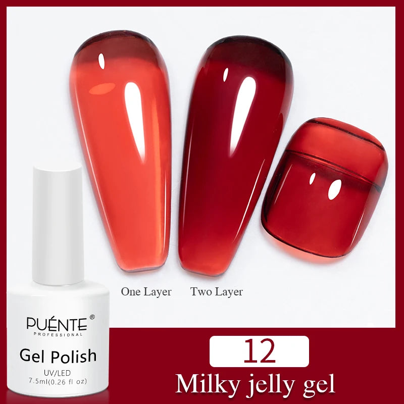 PUENTE 7.5ML Nude Shade Ceramic Cat Eye Gel Nail Polish Shiny Moonlight Cat Eye Gel Soak Off UV Semi-Permanent Nail Art Varnish