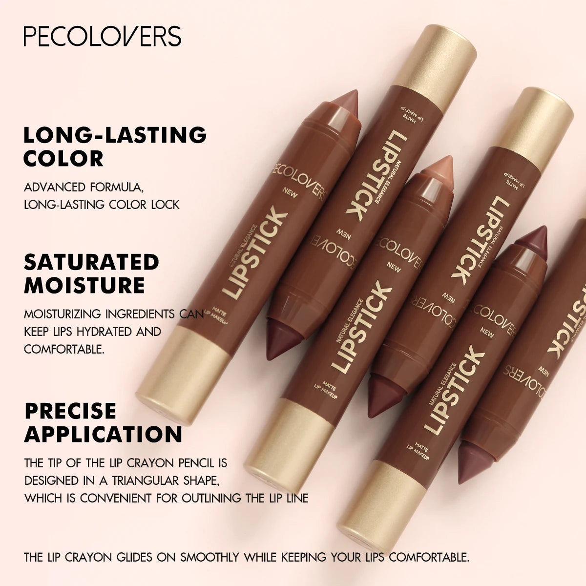 2In1 Matte Lipstick Pencil Waterproof Long Lasting Lip Brown Velvet Lip Liner Pen Lips Makeup Women Cosmetics
