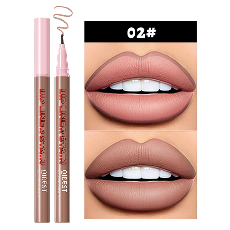 2-in-1 matte lip liner smooth application waterproof anti smudge natural makeup effect