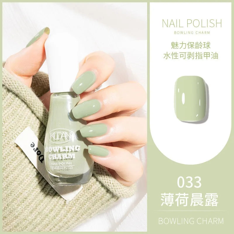 40 Colors New Nail Polish for Summer Water-based Quick Drying Tearable Nail Art Semipermanent Monochrome No Baking Lamp Varnish