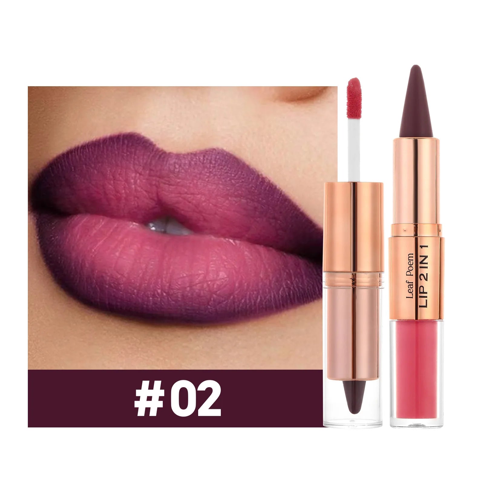 Sexy Red Black Lipstick Waterproof Lipliner Makeup Black Purple Rose Double Head Matte Lipgloss Tapered Lip Liner Contour Pencil