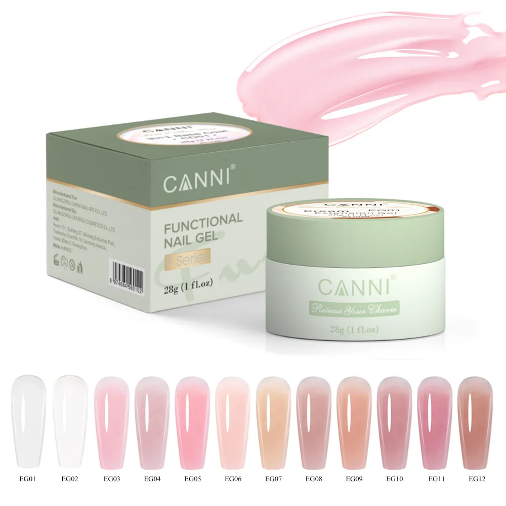 CANNI TPO FREE 28g Creamy Extension Gel 12 Colors French Jelly Nude UV LED Soak Off Jelly Nail Sculpture Extension Gel Lacquer