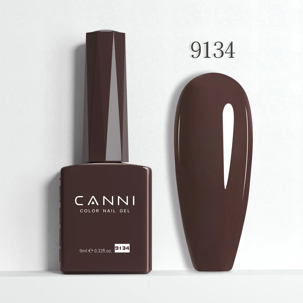 CANNI Hema Free Nail Gel Polish Fall Color Collection Semi Permanent Diamong Long Wear Top Coat Red Gorgeous JellyNude Color 9ml