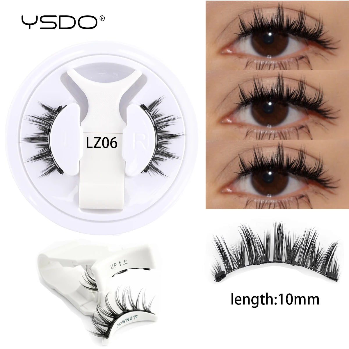YSDO Magnetic Eyelashes Reusable Winged Magnetic 3D Mink lashes Long-Lasting No Glue Needed False Eyelashes with Tweezer Makeup