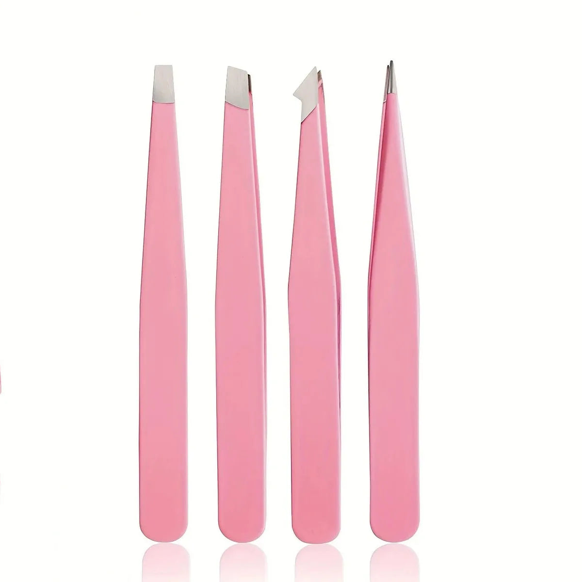 Professional 1/2/4 Piece Precision Stainless Steel Unisex Eyebrow Tweezers Set, Non-Slip Textured Handles, Fast Eyebrow Shaping,