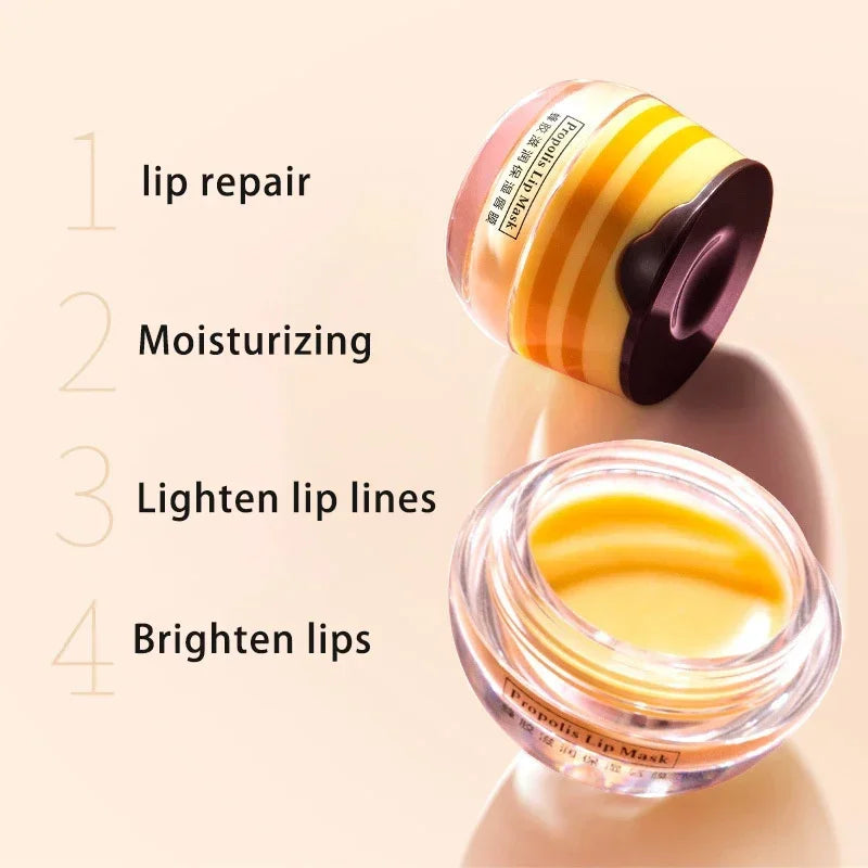 1pc Summer Moisturizing Lip Mask Sleep Lip Balm Long-lasting Nourishing Lip Care Anti-cracking Unisex with Brush LipCare Makeup