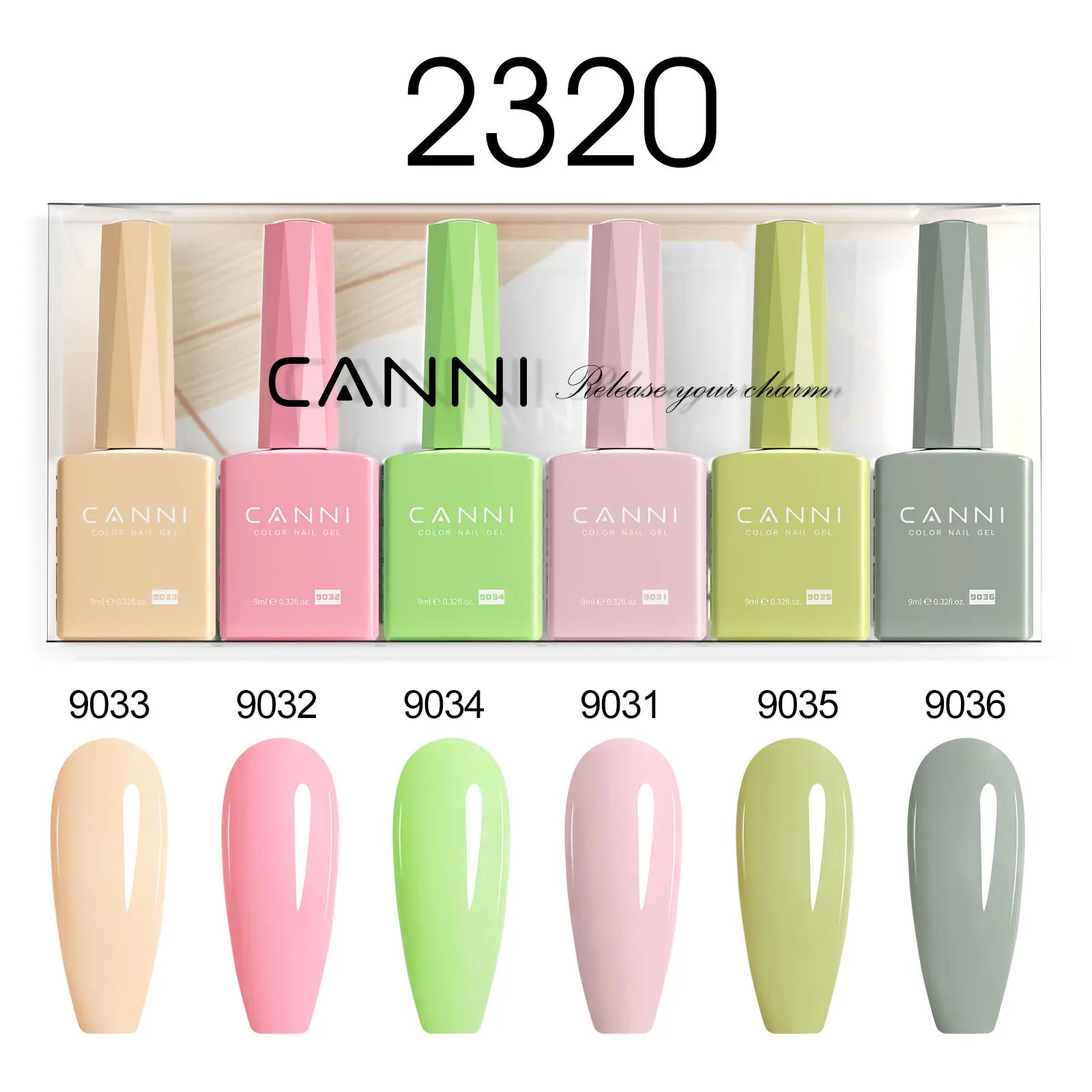 6pcs*9ml CANNI HEMA FREE Nail Gel Polish Set Gorgeous Color Semi Permanent Pigmented Painting Gel Soak off UV LED Gel Nails Kit