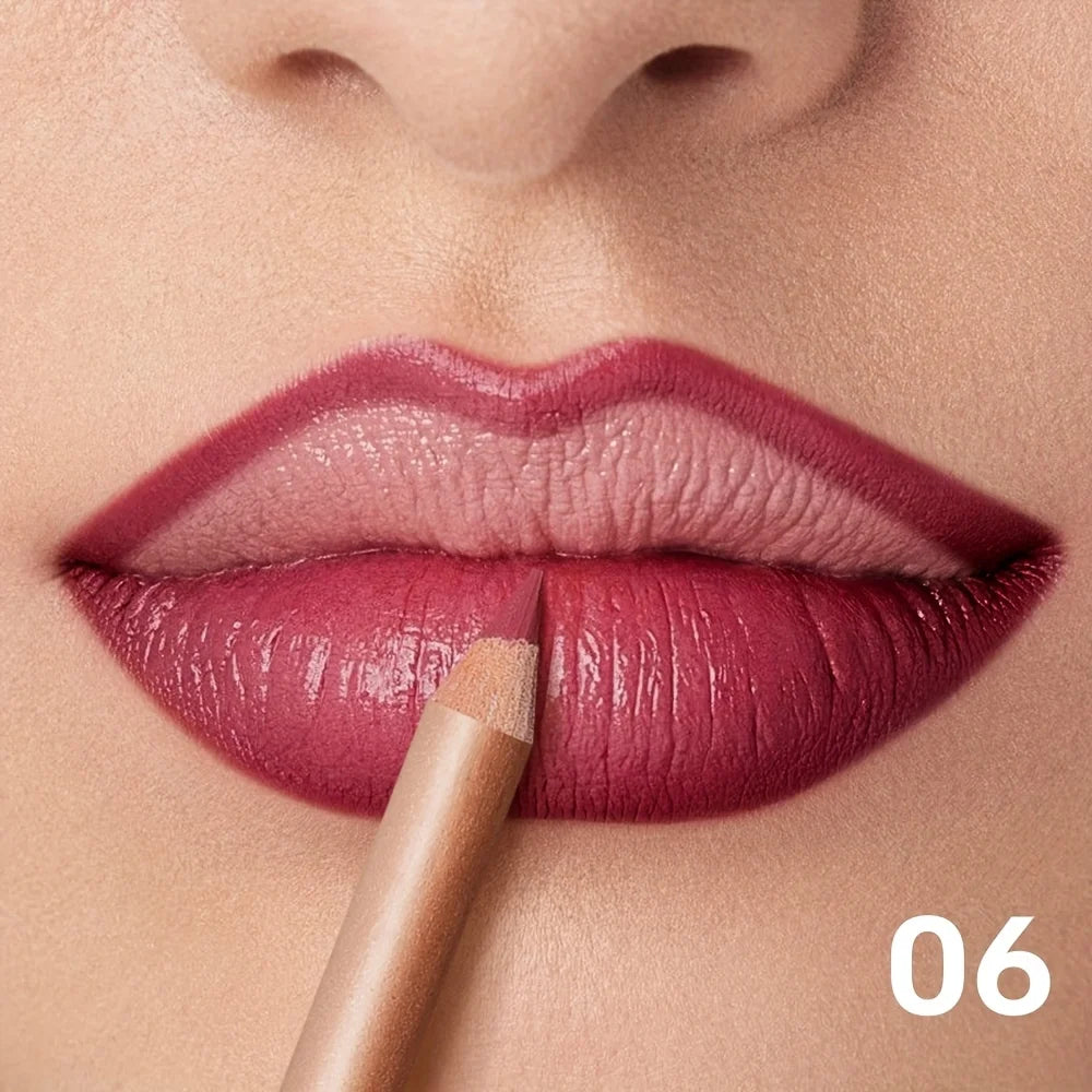 Waterproof Matte Lip Liner, Long Lasting High Pigment Lip Pencil, Smooth Precise Lip Contour for Women