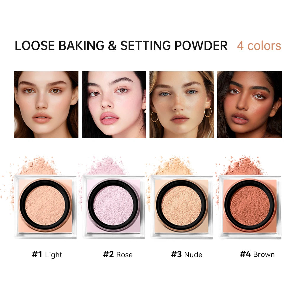 Matte Loose Baking and Setting Powder powder Oil Control Natural Face Matte Waterproof Brightening Loose Powder Makeup