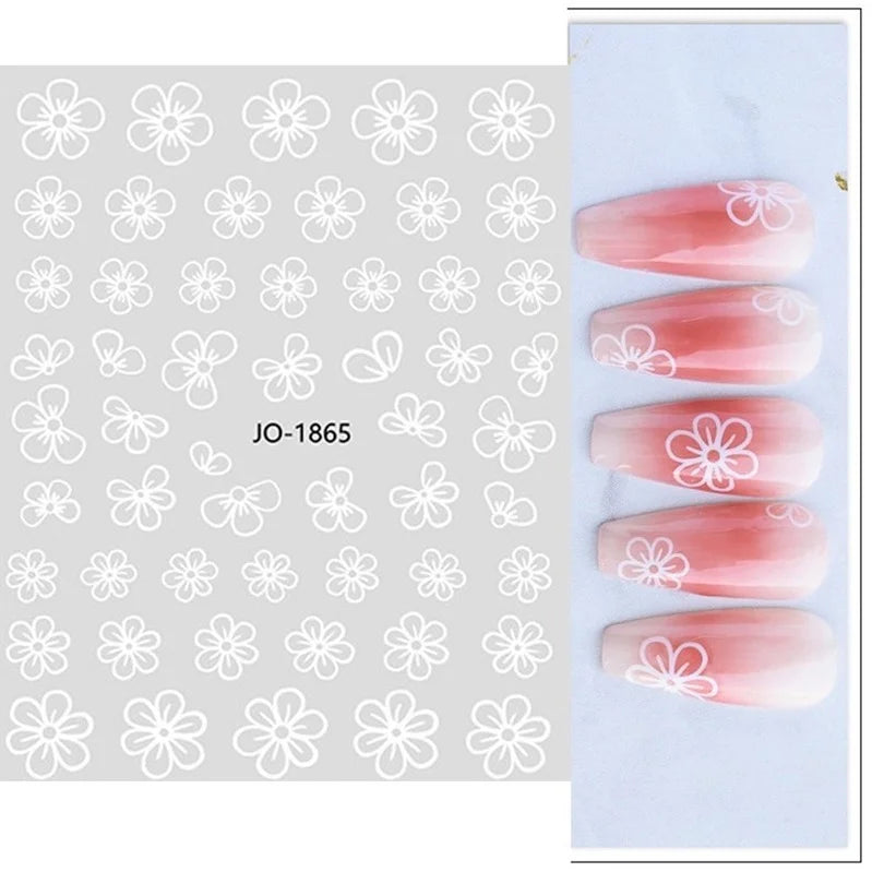 Nail Art Stickers Woman Girl Sexy Sticker Body Press on Nail Slider Black White Decal Decoration Nail Design Accessories Wraps