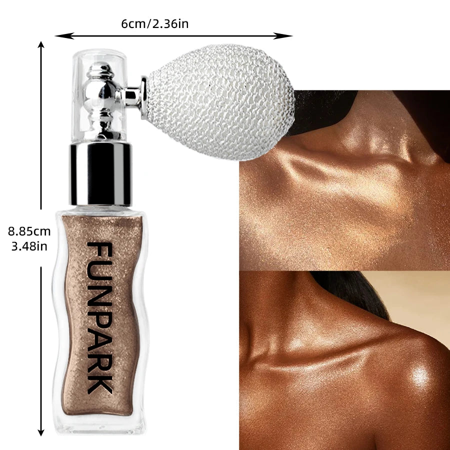 1PC Highlighter Powder Brightens The Whole Body Sparking Face Korean Makeup Lasting Pearlescent White Brown Silver Cosmetics