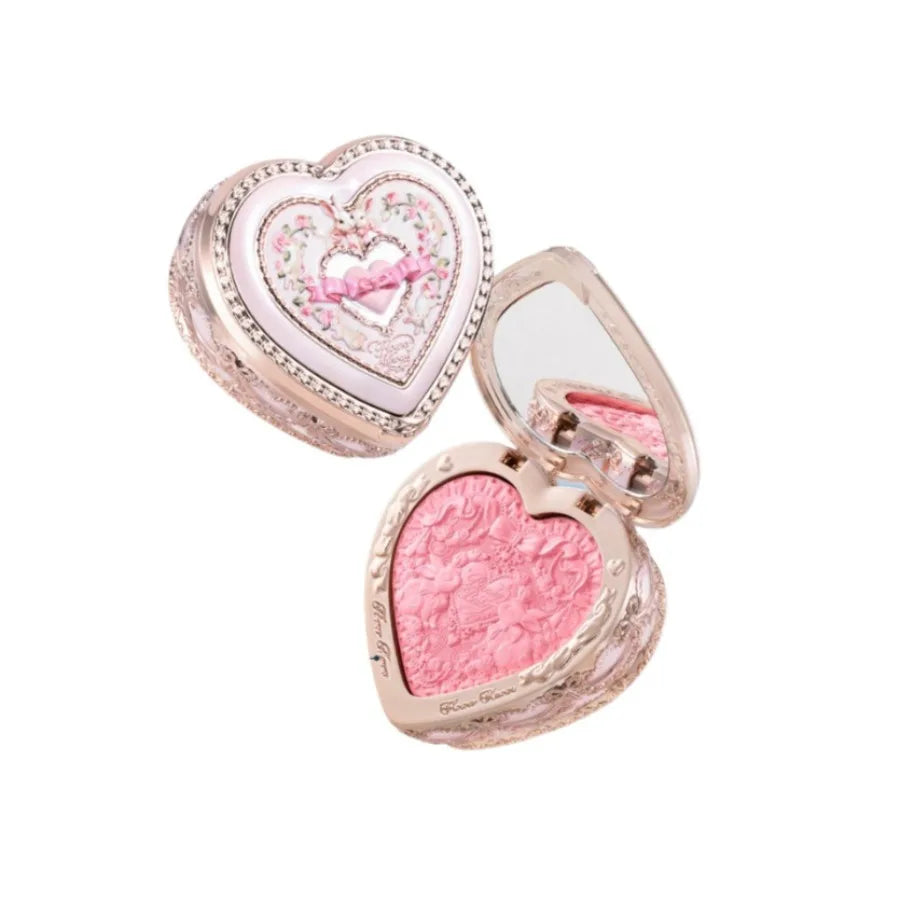 Flowerknows Garden Rose Blush Powder Blusher for Cheeks,Cruelty Free Makeup - Shape,Contour Face for A Natural Matte Finish
