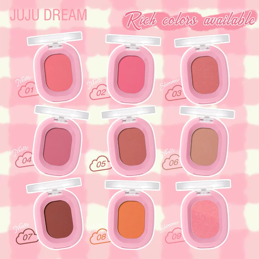 Monochrome Matte Blush Powder,Natural Nude Cheek Rouge,Brightening Long-Lasting Waterproof,Easy Apply,Safe Xmas Halloween Makeup