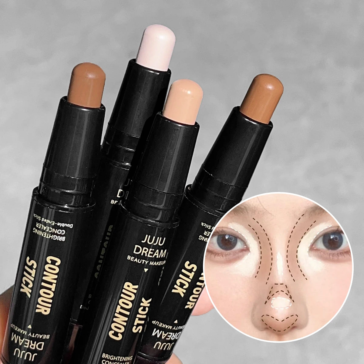 Dual-ended highlighter wand 2-in-1 concealer pen natural three-dimensional shadow wand