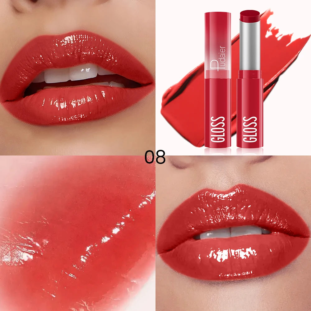 Hydrating Berry Shine Lipstick Set, Long-Lasting Plump Lip Cream, Non-Sticky & Creamy Finish, 6 Colors