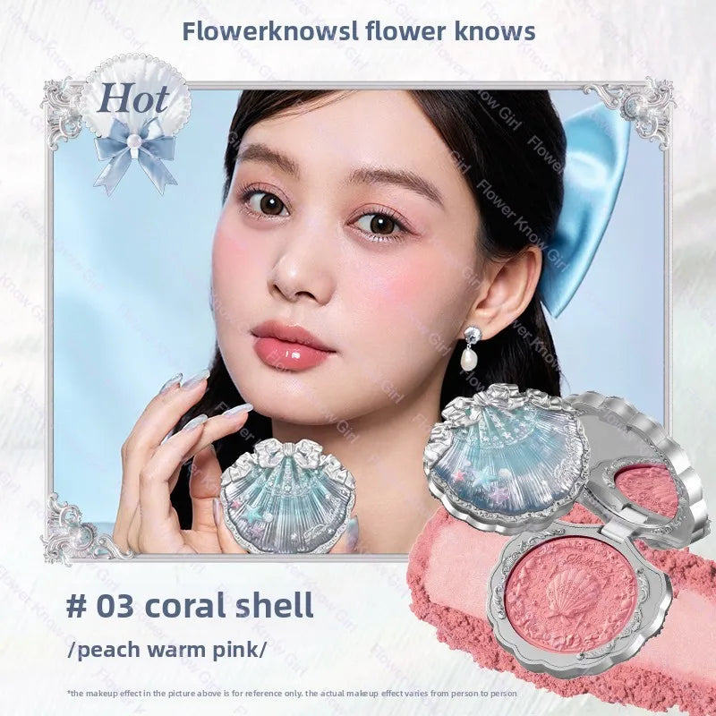 Flower Knows Blusher Butterfly Cloud Collar Collection Rouge Box Duo Blush For Dark Skin Peach Makeup For Cheeks Matte Finish