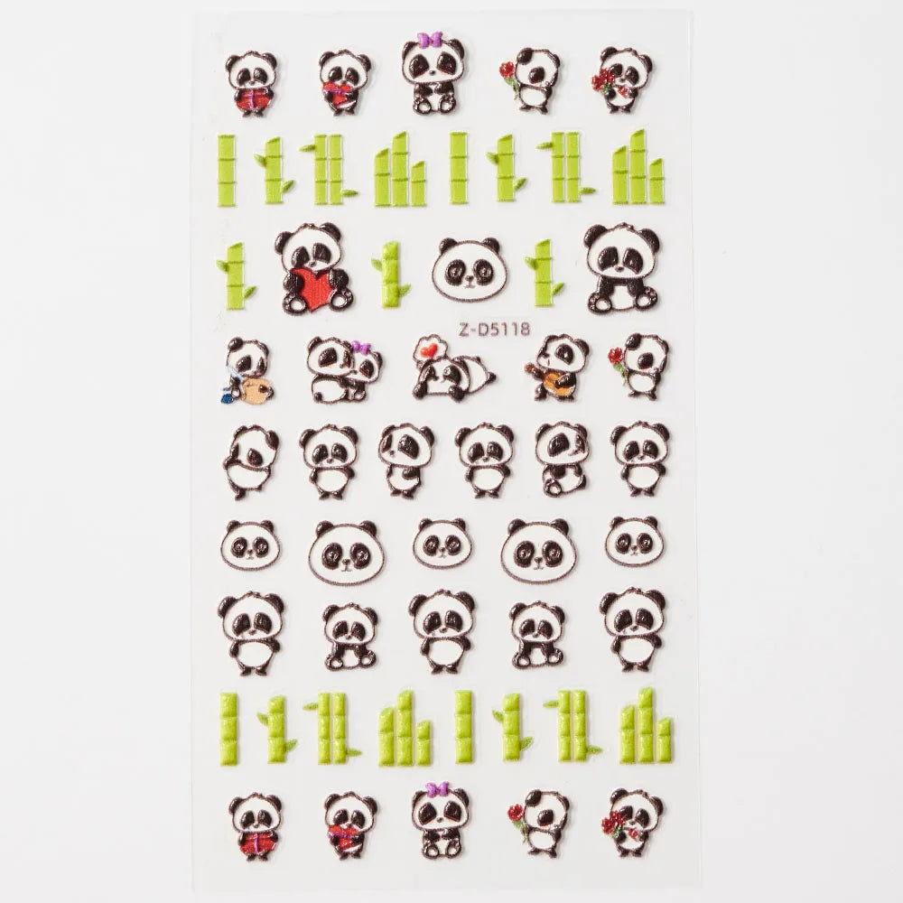 Lovely Cat Nail Decals 3D Animal Cartoon Dog Scrawl Relief Self Adhesive Nail Art Stickers Cute Puppy Kitty Y2K Nails Decoration