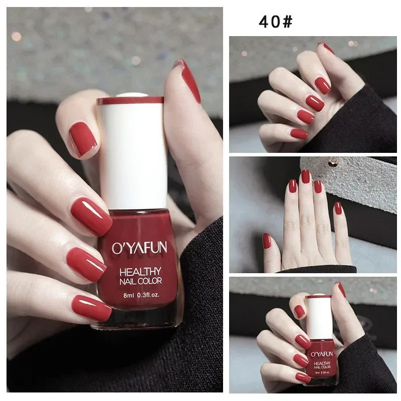8ml Matte Waterproof No-bake Nail Polish Nail Art Tearable Quick Dry Normal Without Lamp Nail Polish Glitter Sequins UV Varnish