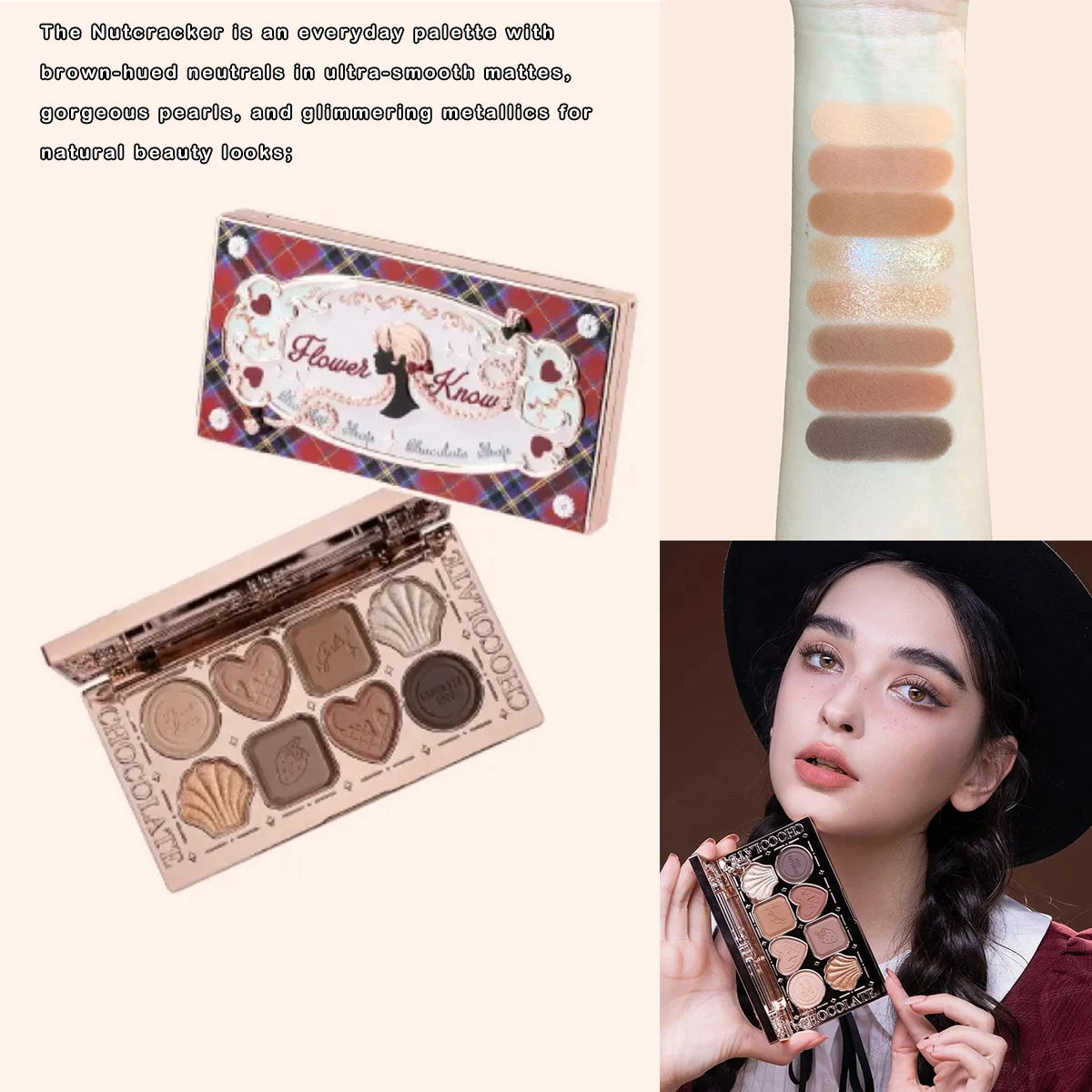 Flower Knows Chocolate Wonder-Shop 8-Color Eyeshadow Palette