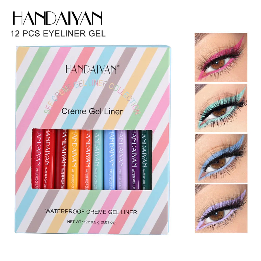 Colorful Waterproof Creme Eyeliner Pencil Set Smooth Gel Cream Long Lasting Professional Eye Makeup Professional Eyeliners Set