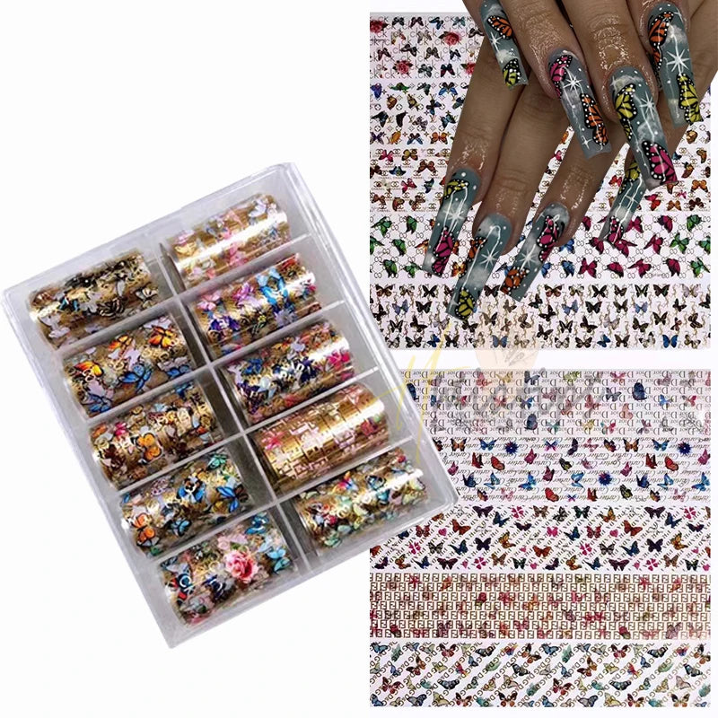 Neon Jelly Animal Nail Foils for Transfer Paper Stickers Sliders Adhesive Wraps DIY Water Leopard Print Nail Art Decorations