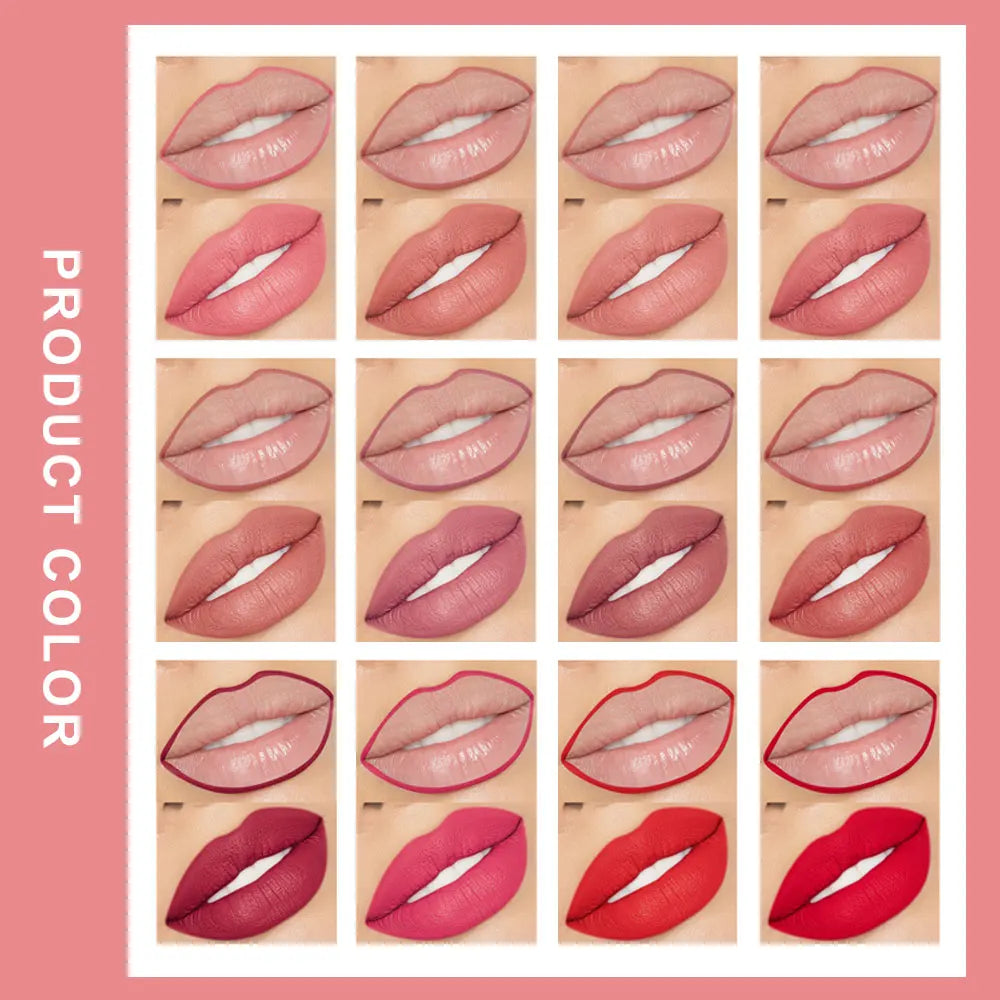 Lip Liner Lipstick Pen Waterproof Long-Lasting Contouring Lip Pencil Matte Finish Beginner Automatic Lip Liner Bean Paste Color Contouring Pen Automatic Rotating Lip Liner