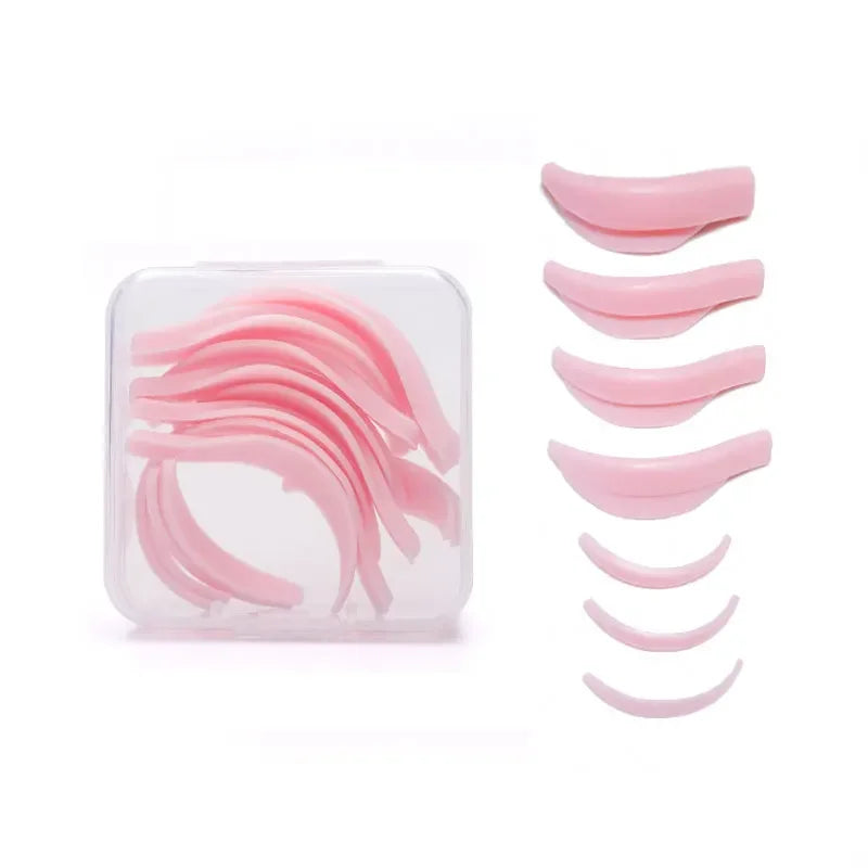 Recycling 3D Eyelashes Curler Rods Shield Lashes Extension Supplies 7pairs per box Silicone Eyelash Perming Pad Lash Lifting Kit
