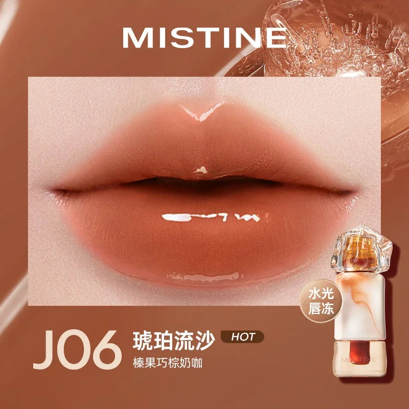 Mistine Lipstick Nude Long Wear Lip Creamy Korean Makeup Matte Lip Glaze Mirror Gloss Lip Jelly Long Lasting 2.9g