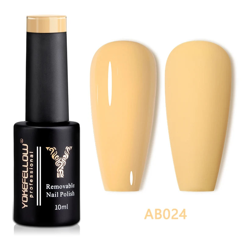 YOKEFELLOW 10ml Jelly Nude Gel Nail Polish High Quality Translucent Pink Nail Gel Varnish Soak Off UV Gel Polish Long Lasting