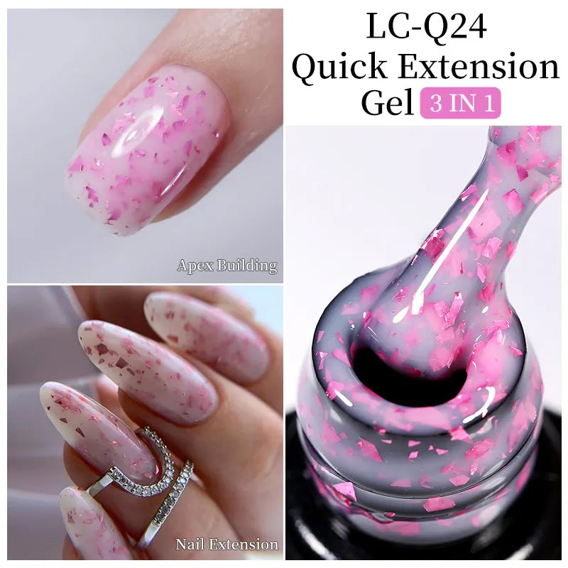 LILYCUTE 15ML Quick Extension Gel Nail Polish Milky White Clear Pink Color French Manicure Finger Prolong Nail Hard Gel Varnish
