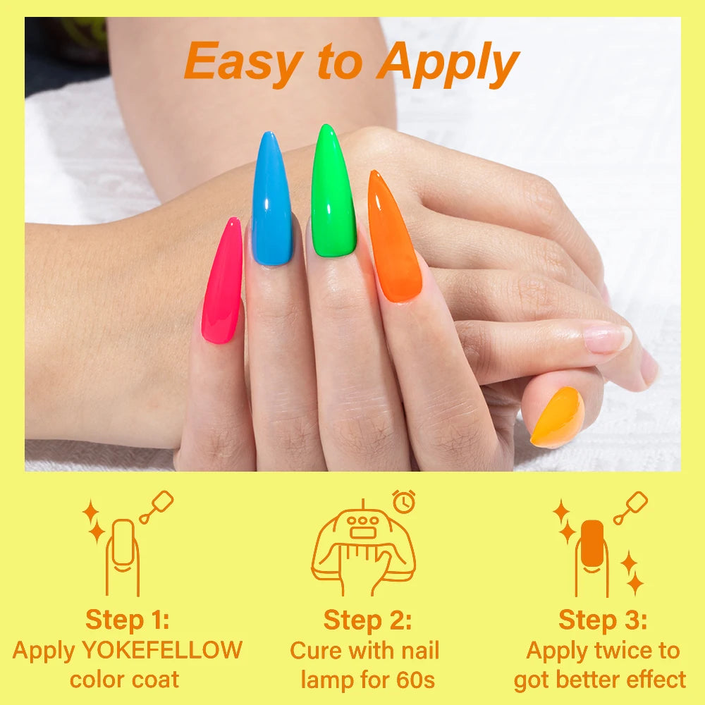 YOKEFELLOW 2022 New Color 10ML Nail Gel Polish Semi Permanent Gel Varnish Base Top Coat 122 Soak Off Colors Organic Nail Varnish