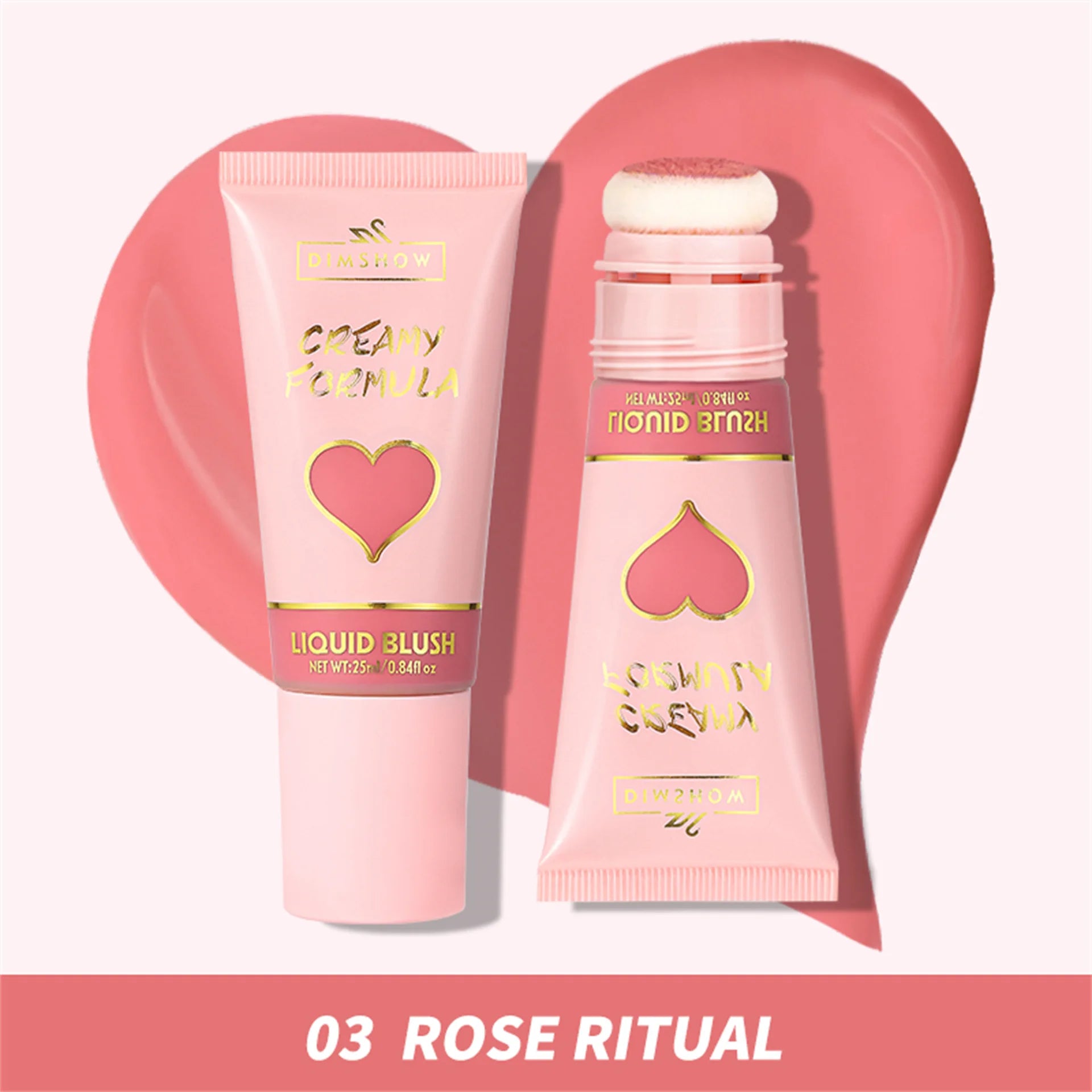 DIMSHOW 6 Color Head sponge head velvet skin sense lips and cheeks with low light moisturizing water and easy color blush