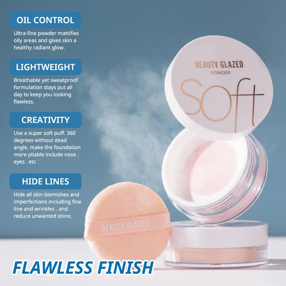 Beauty Glazed 4 ColorsMatte Loose Powder Natural Waterproof Long-Lasting Concealer Banana Powder for Makeup