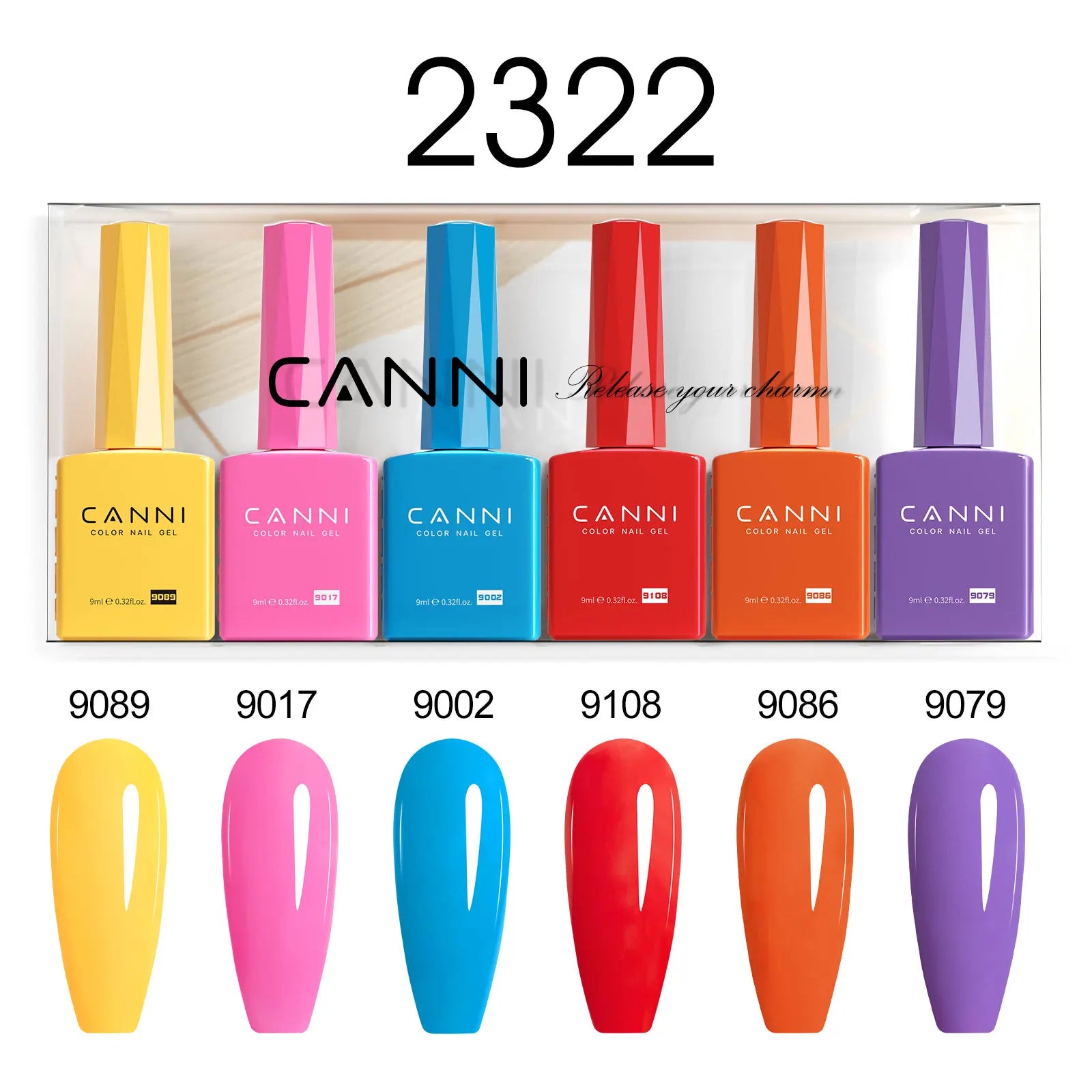 6pcs*9ml CANNI HEMA FREE Nail Gel Polish Set Gorgeous Color Semi Permanent Pigmented Painting Gel Soak off UV LED Gel Nails Kit