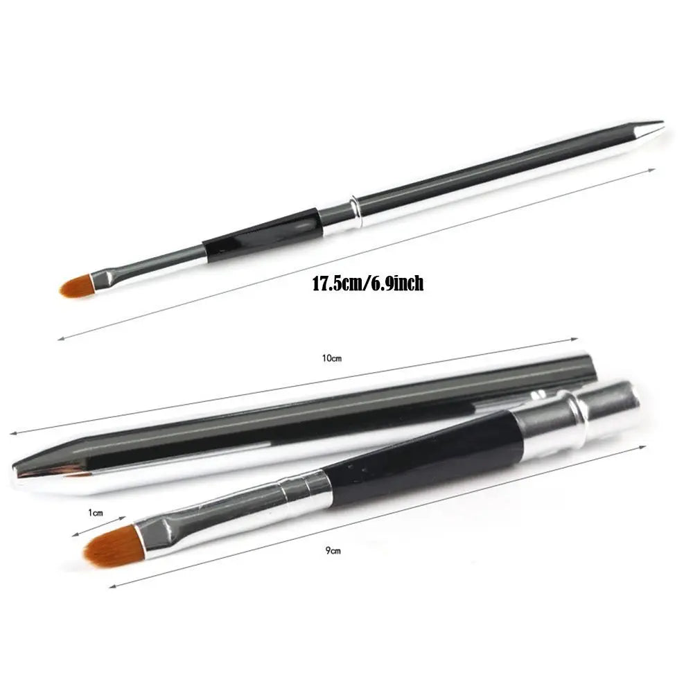 Portable Gold Silver Lips Makeup Brush Pen Metal Handle Cosmetic Lipgloss Lipstick Lip Gloss Brush With Protect Cap Maquiagem