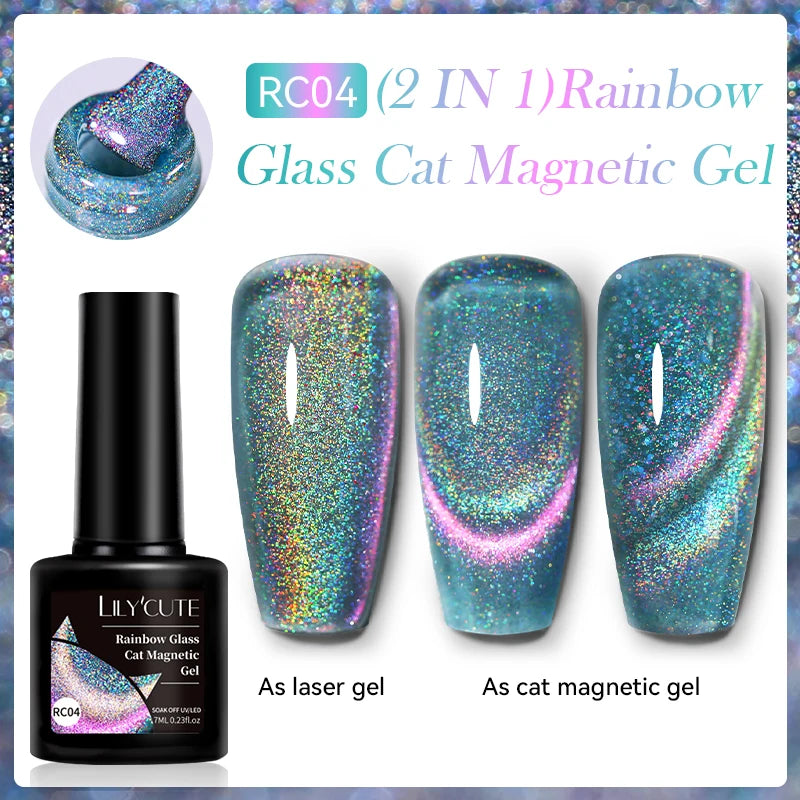 LILYCUTE 7ml Fruit Grape Purple Cat Magnetic Gel Nail Polish Vernis Semi Permanent Soak Off Colorful Gel Polish Nails Supplies