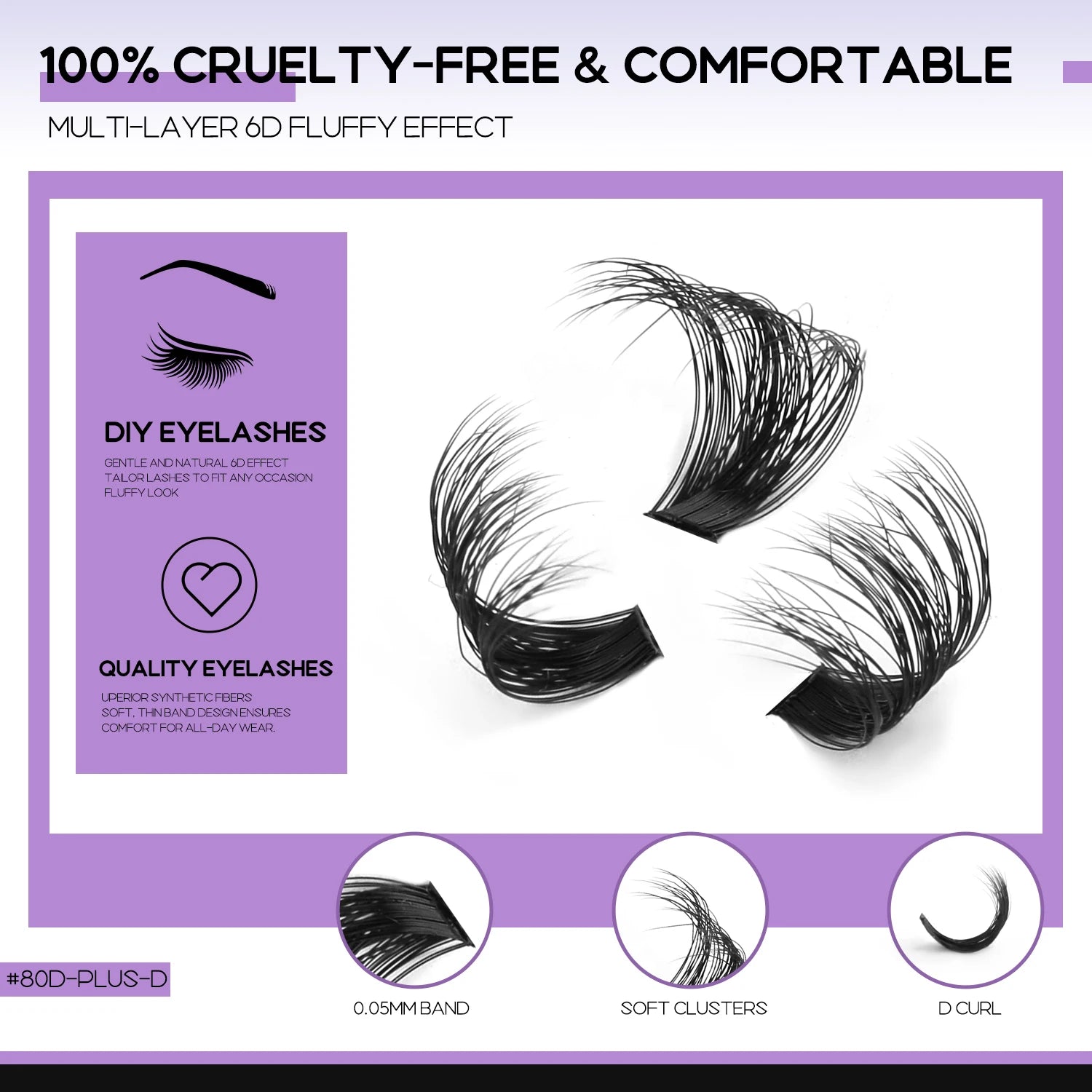 GROINNEYA DIY Eyelash Extension Kit Lashes Clusters Set Mix Eyelashes Full Set With Lash Bond&Seal and Eyelash Tweezers Makeup