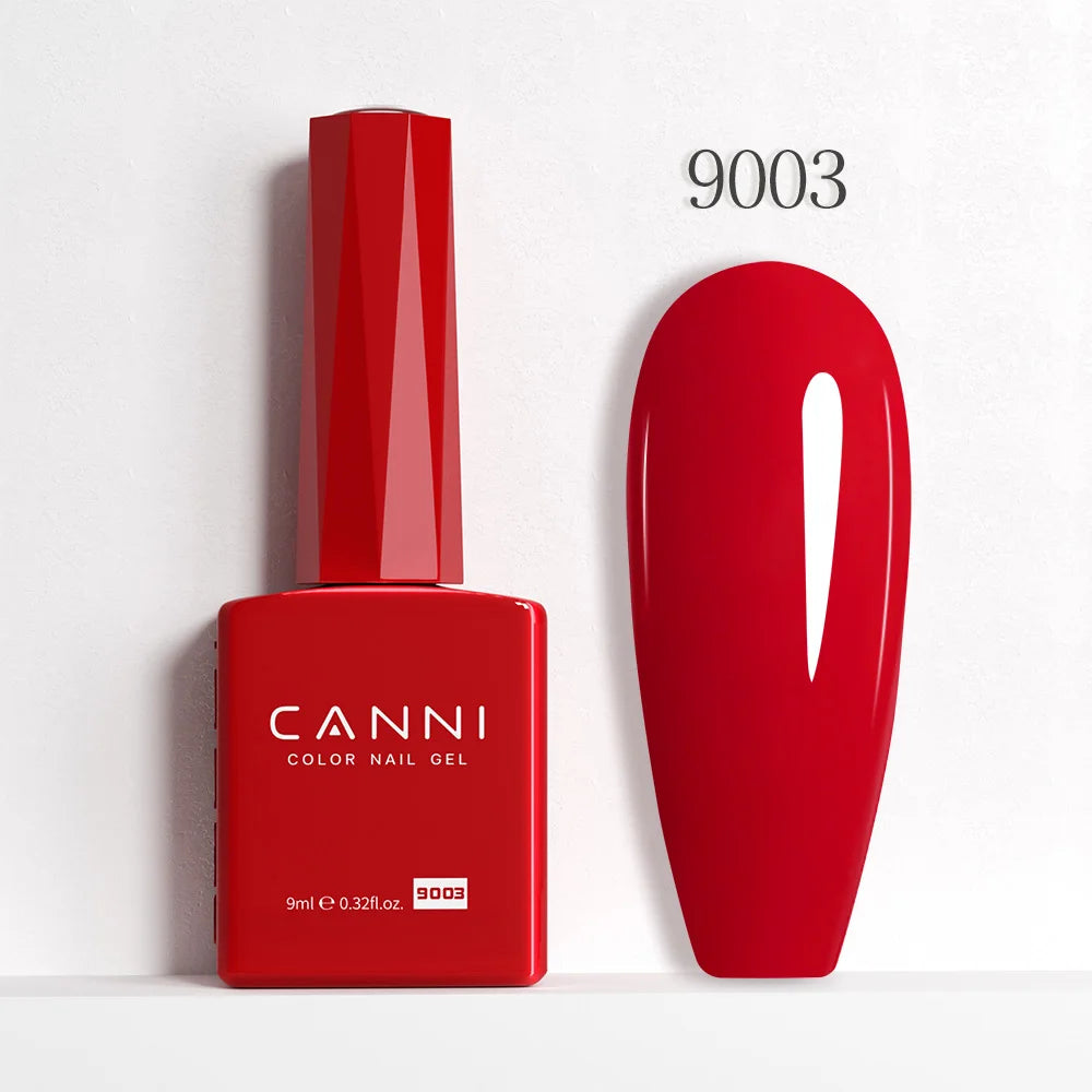 CANNI Hema Free Nail Gel Polish Fall Color Collection Semi Permanent Diamong Long Wear Top Coat Red Gorgeous JellyNude Color 9ml