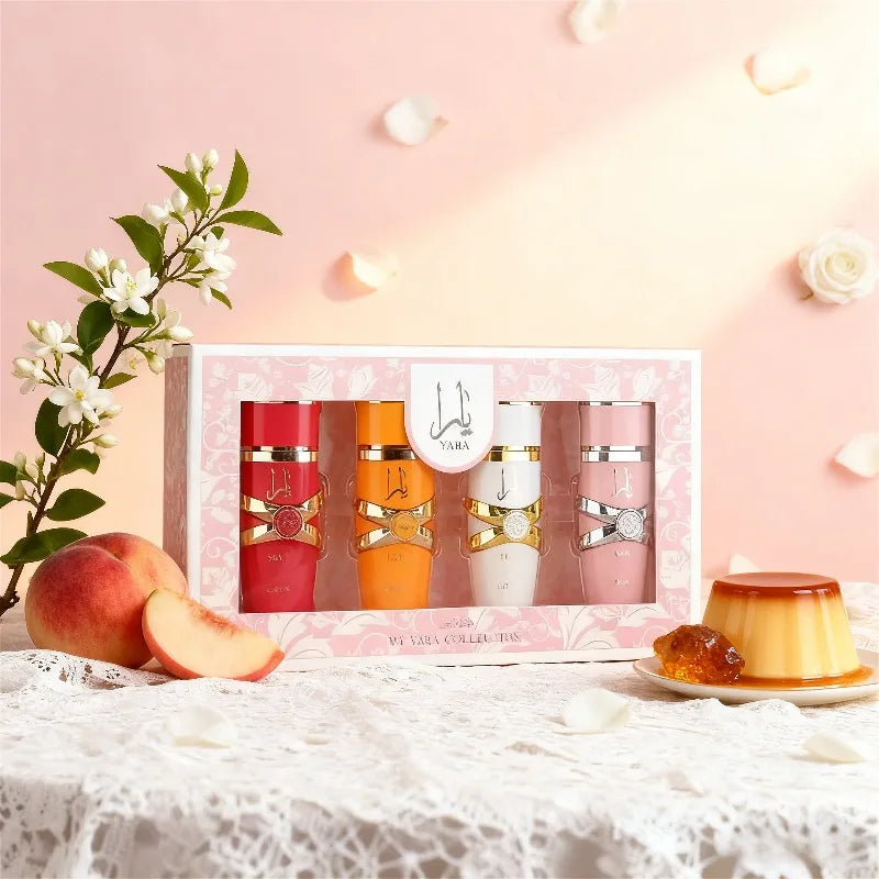 Women’s Perfume Gift Set 4×25ml Long Lasting Parfum Floral Fruity Gourmand Collection with Vanilla Musk Amber Jasmine Notes