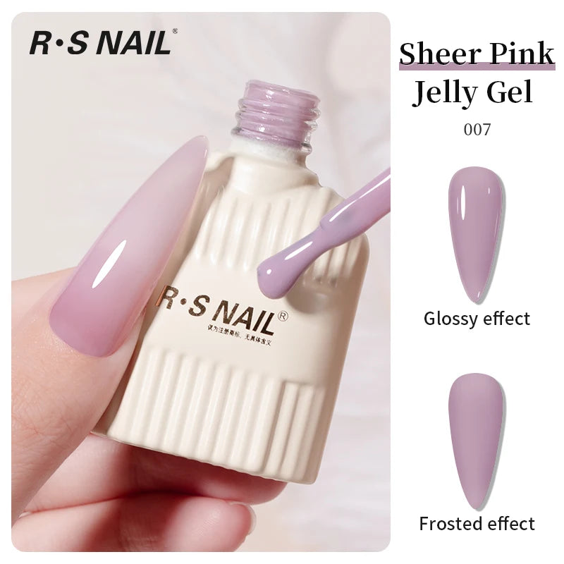 RS NAIL Jelly Transparent Gel Nail Polish 10g Summer Nude Pink Gel Polish Semi Permanent Soak Off UV LED Varnish Jade Nail Gel
