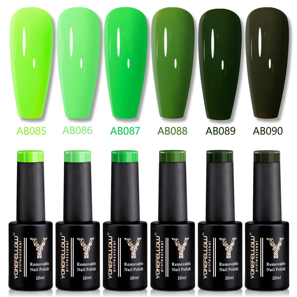 YOKEFELLOW 2022 New Color 10ML Nail Gel Polish Semi Permanent Gel Varnish Base Top Coat 122 Soak Off Colors Organic Nail Varnish