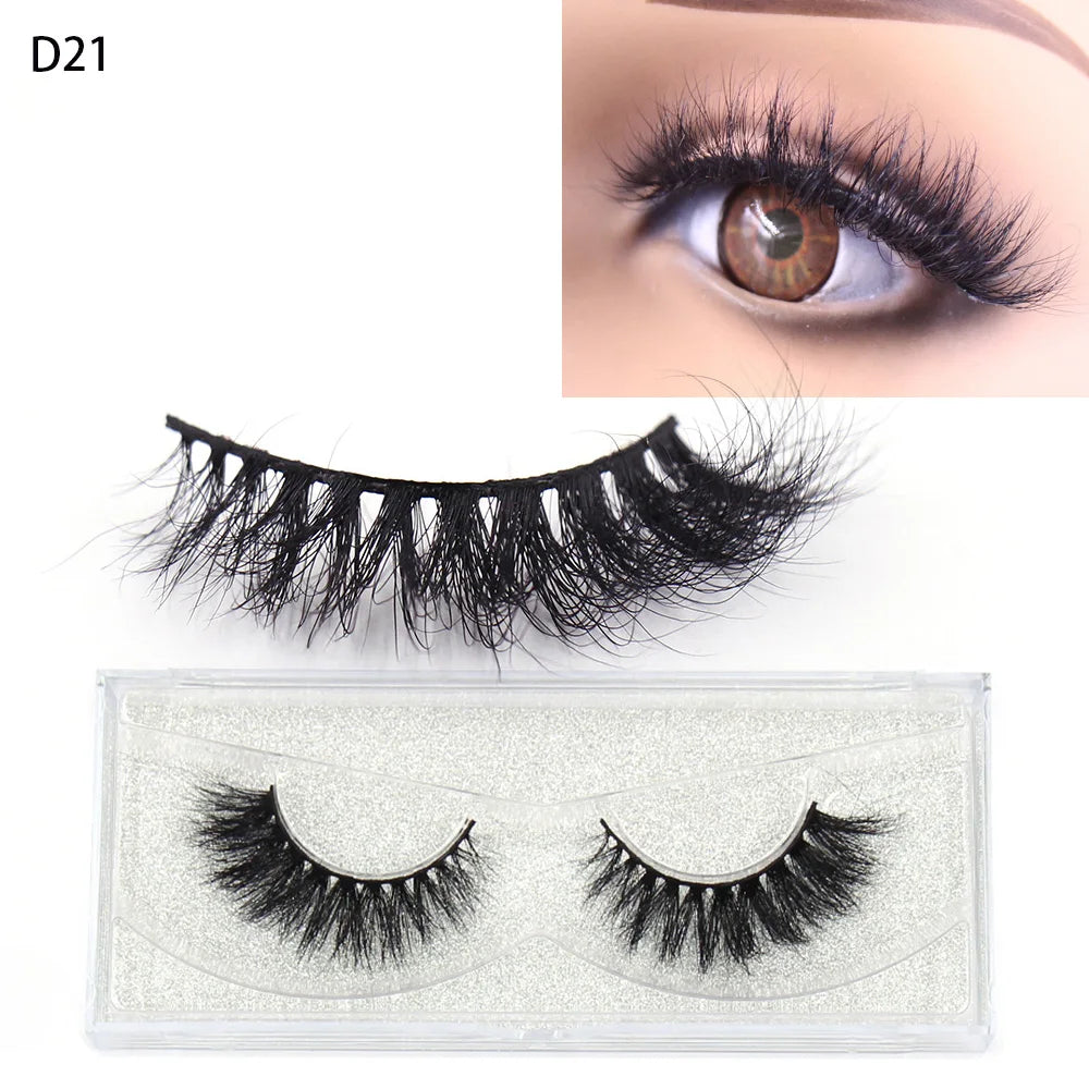 LEHUAMAO 5D Mink Hair False Eyelashes Wispy Cross Natural Mink Lashes Fluffy Eyelash Extension Tools Makeup Handmade Eye lashes