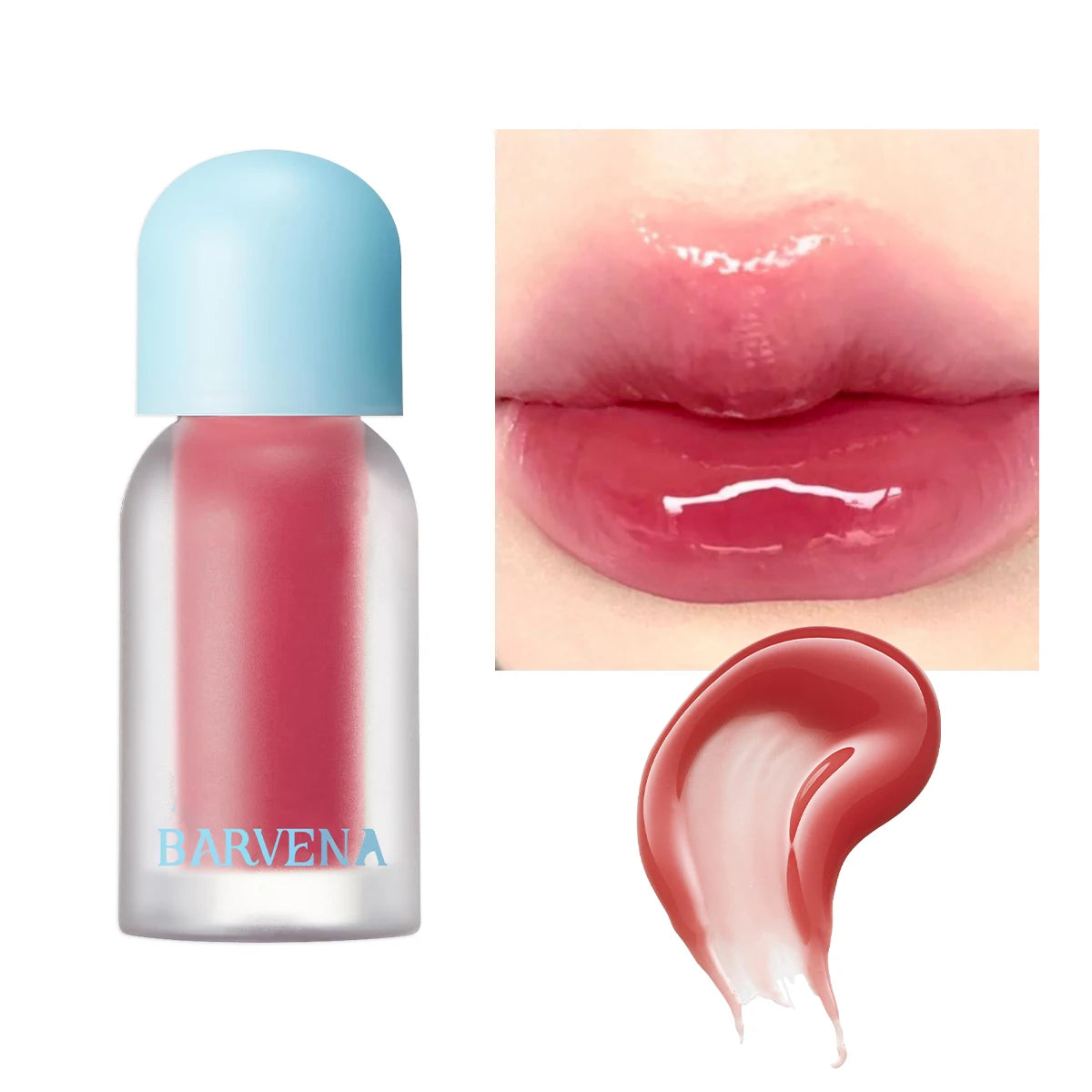 Colored mirror lip gloss soft brush head moisturizing gloss transparent plump lip gloss, long-lasting nourishing non stick cup