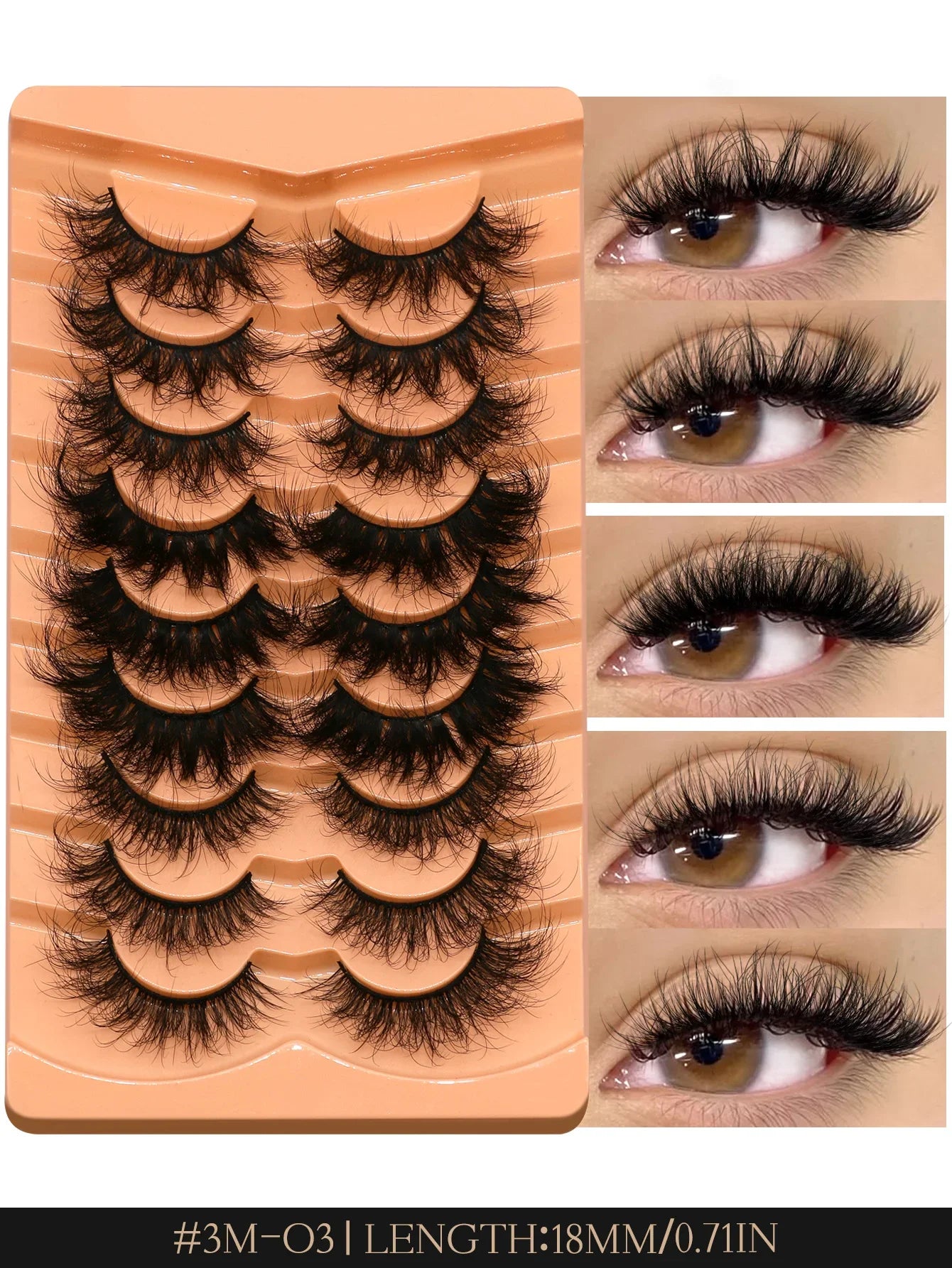 Cat Eyelashes Fluffy 3D Mink Eyelashes Natural Look False Lashes for Daily Party Wedding Lightweigh Reusable Makeup