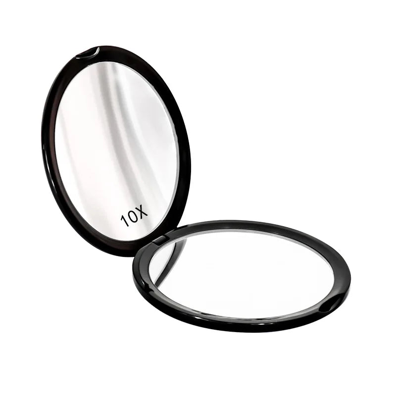 Portable Mini Makeup Mirror Compact Pocket Handheld Mirror 10x Magnifying Double Sided Makeup Mirror Travel Beauty Cosmetic Tool