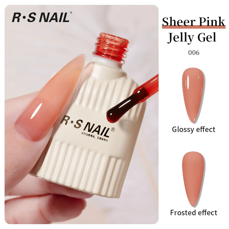 RS NAIL Jelly Transparent Gel Nail Polish 10g Summer Nude Pink Gel Polish Semi Permanent Soak Off UV LED Varnish Jade Nail Gel