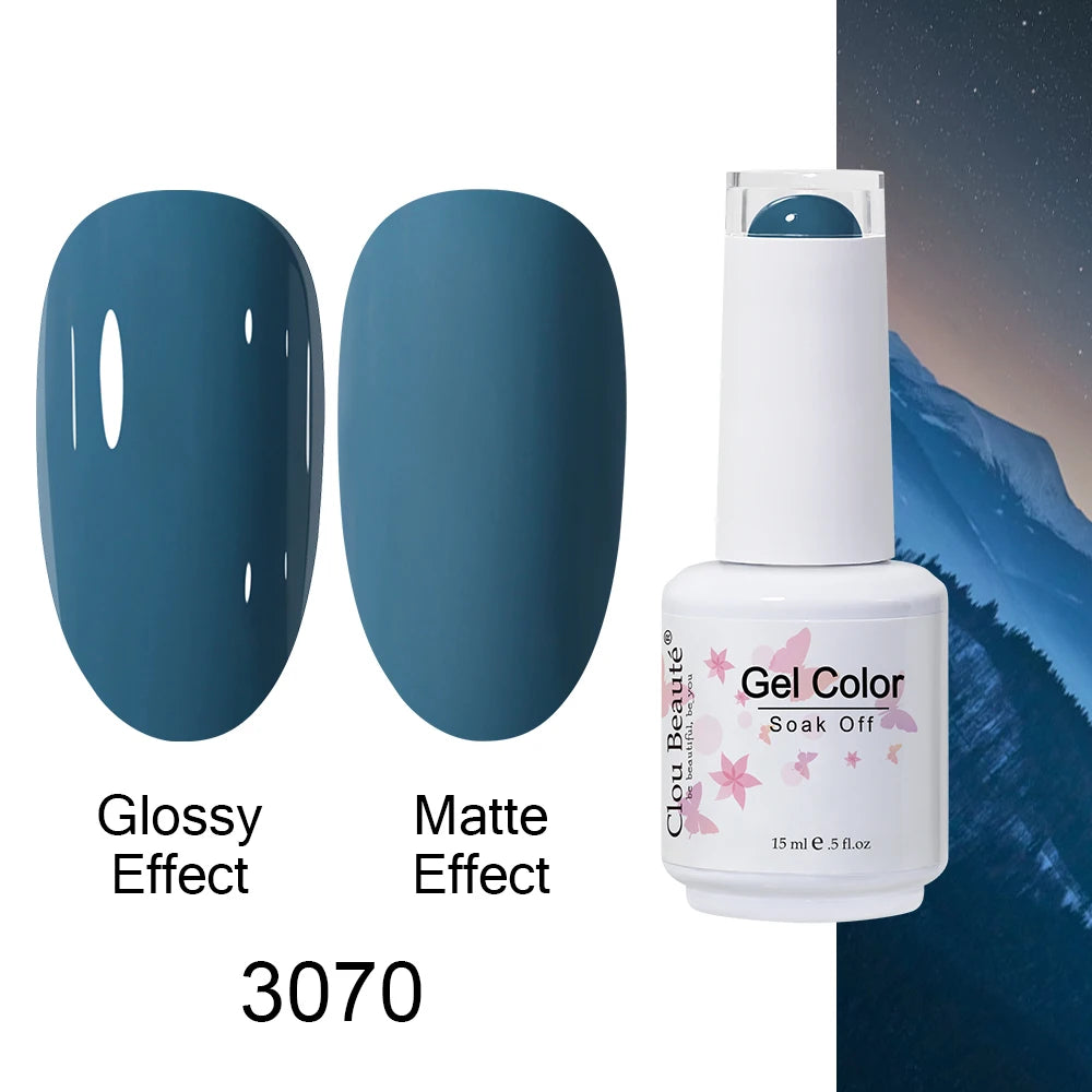 Clou Beaute Royal Blue Color Winter Trendy Semi Permanent Nail Art Manicure Varnishes Gel Nail Polish Hybrid Base Gel Top Coat