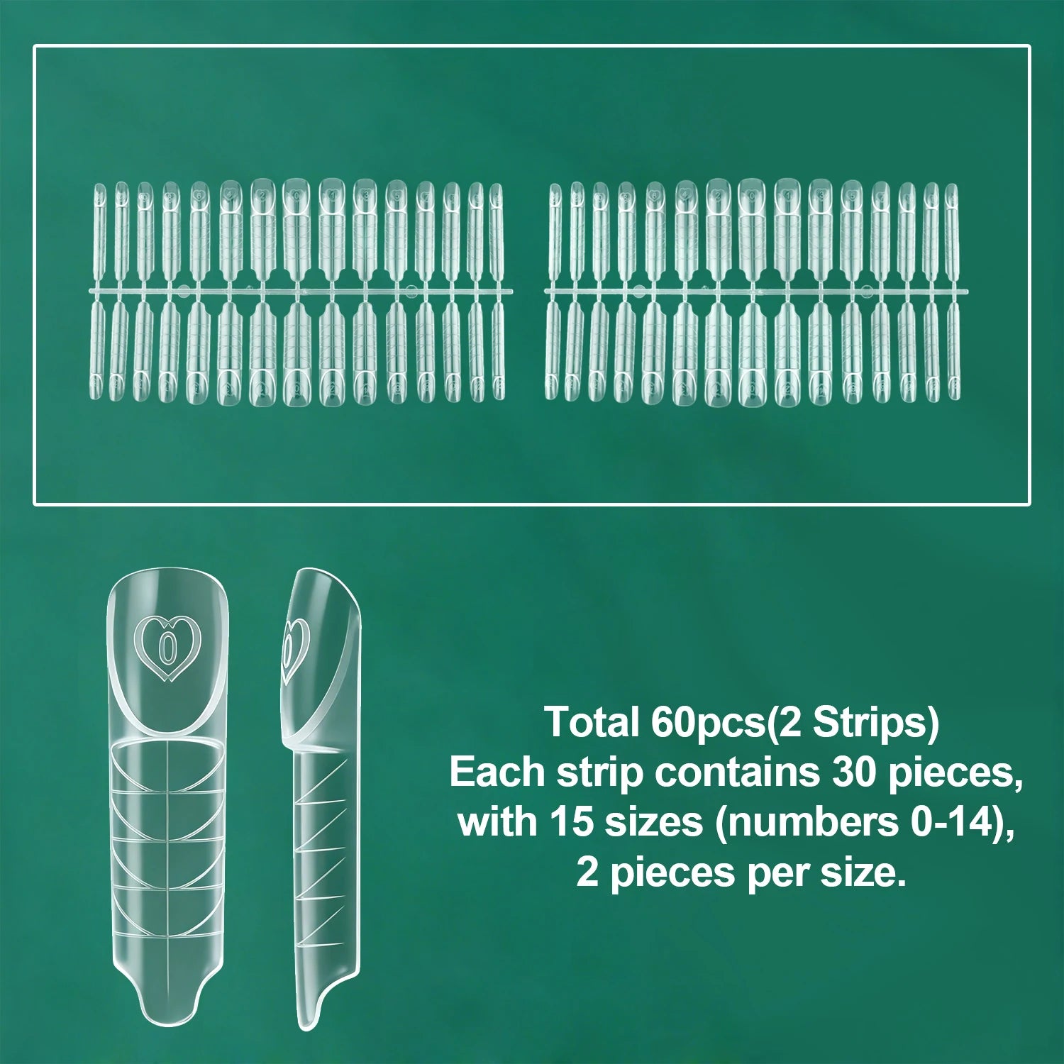 Nailpop Space French Dual Forms 15 Sizes 60/150PCS Transparen Reusable Nail Extension Gel French Tip Manicure Tool DIY Art Salon